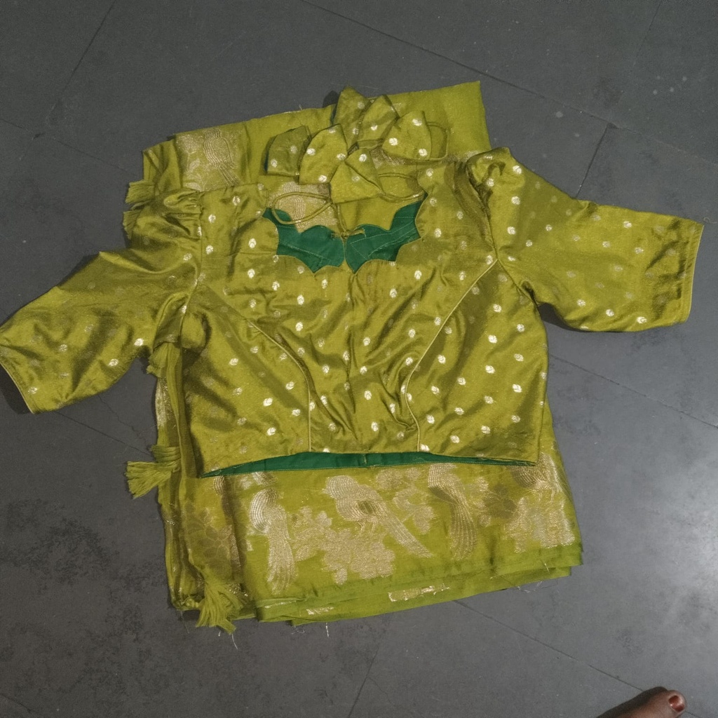 Lime Green & Gold Traditional Ethnic Wear Set