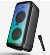 Black Portable Party Speaker with LED Lights