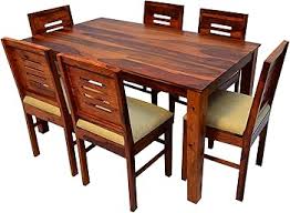 WOODY Furniture Sheesham Wood 6 Seater Dining Table ₹37,799 • amazon.in
