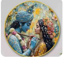 Radha Krishna Decorative Wall Plate Art